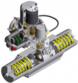 Skilmatic EH actuators operate on a pump and bleed principle utilising a motorised vane pump to provide hydraulic pressure in one direction and springreturn in the opposite (bleed) direction